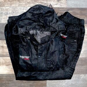 Frogg Toggs OuterwearWaterproof Breathable Rain Black Sz Large Pack Lightweight